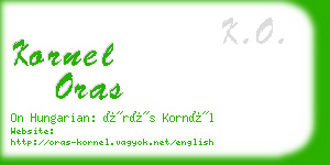 kornel oras business card